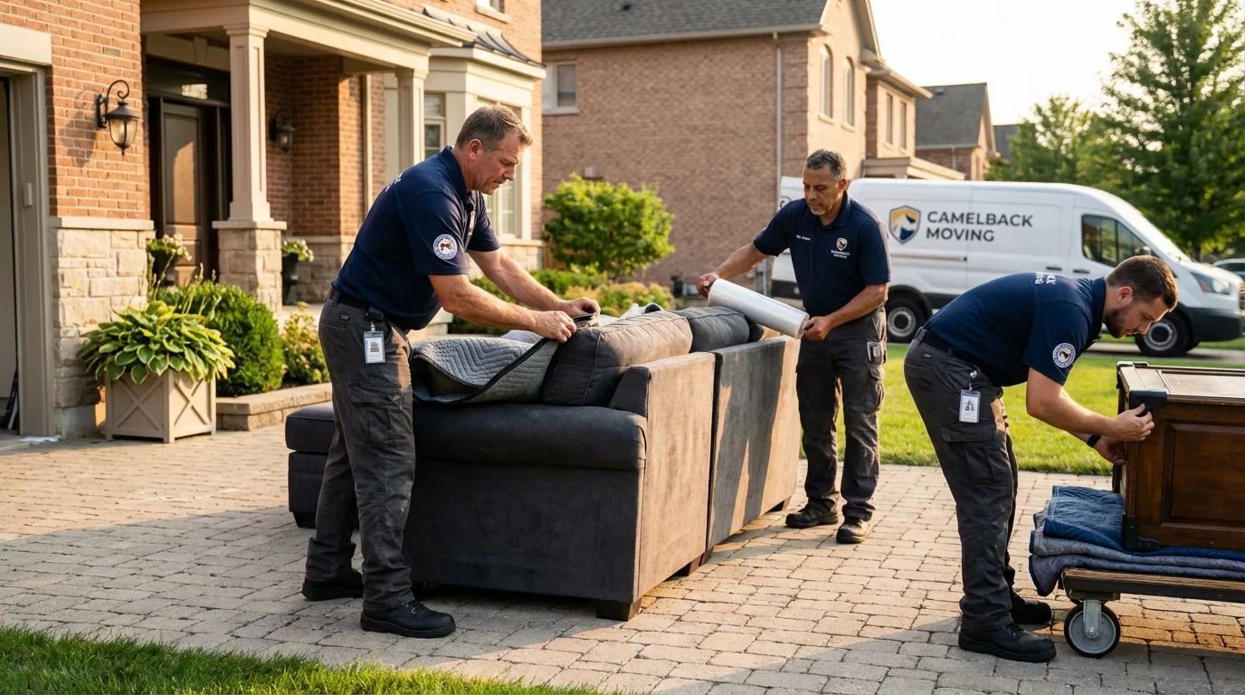 Large estate moving crew wrapping furniture in Hatch, NM