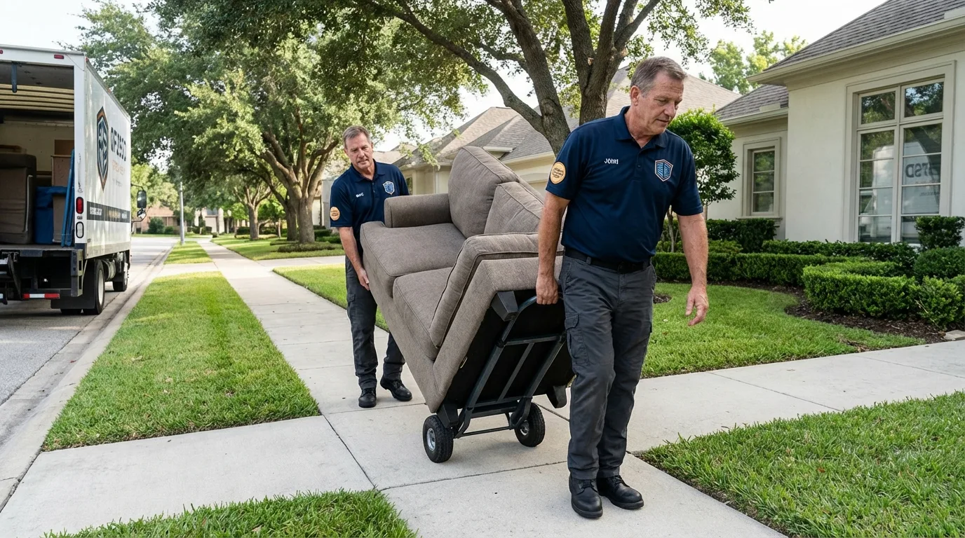 Local residential moving crew loading furniture in Hatch, NM